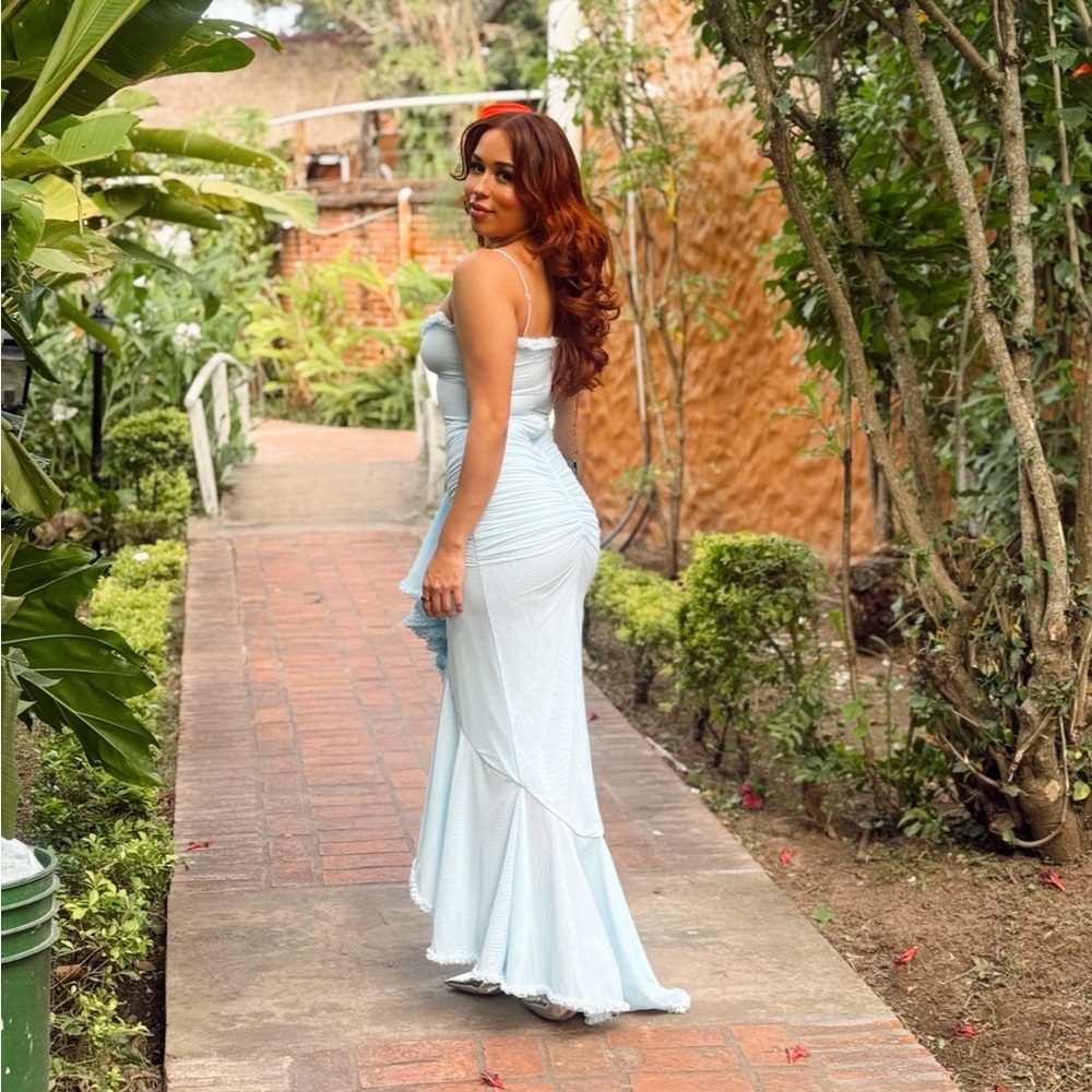 House of CB Blue Strapless Dress